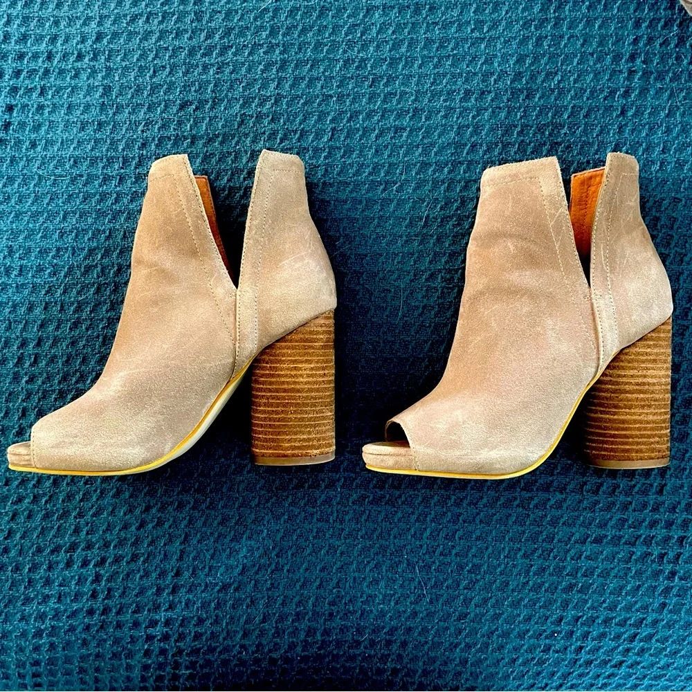Jeffrey Campbell Suede Open Toe Booties - Picture 1 of 9